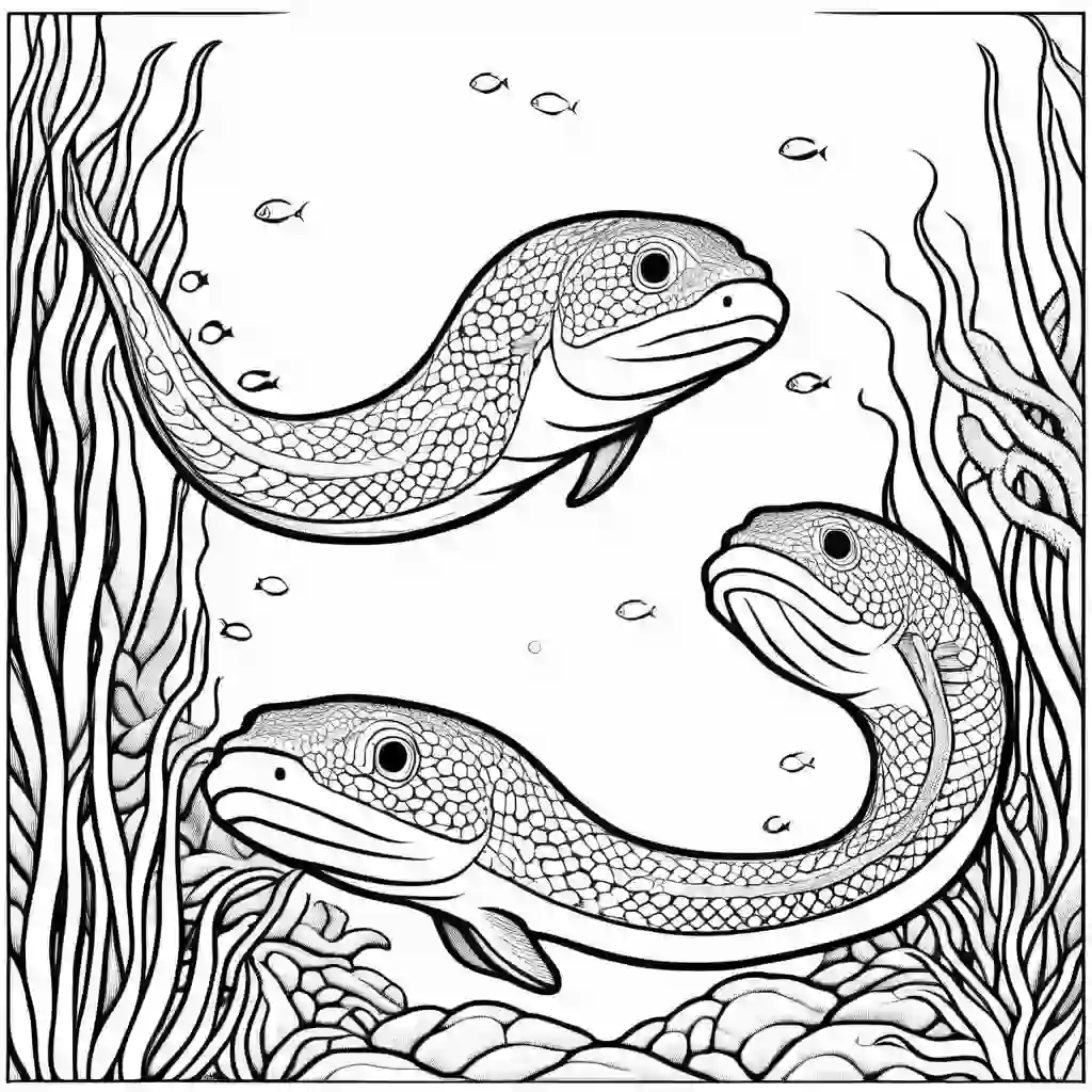 Moray Eels coloring pages